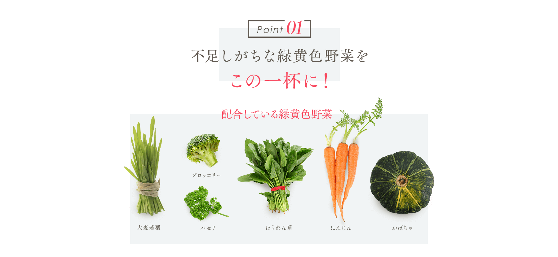 不足しがちな緑黄色野菜をこの一杯に!
