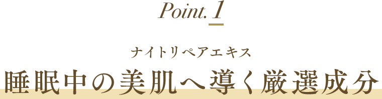 ポイント1 睡眠中の美肌へ導く厳選成分ナイトリペアエキス