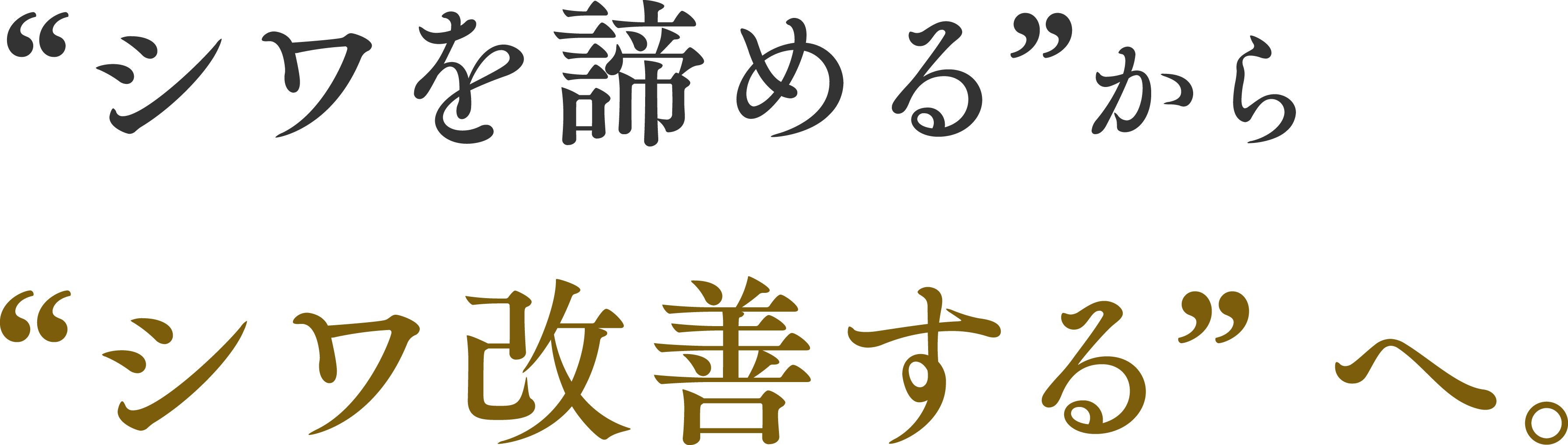 “シワを締める”から“シワ改善する”へ。