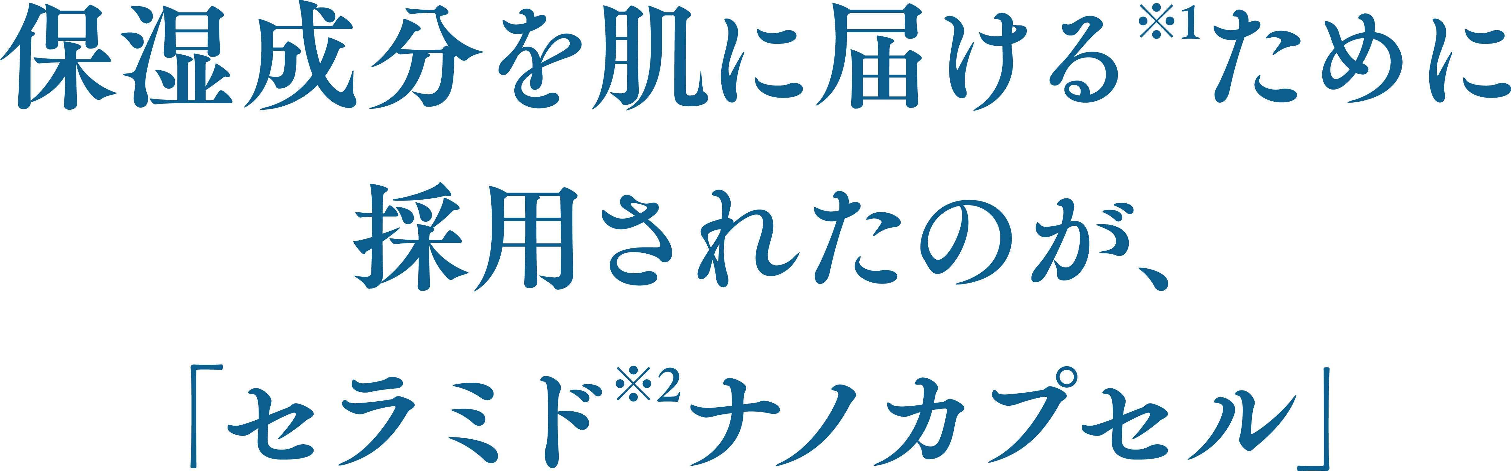 保湿成分を肌に届ける※1ために採用されたのが、「セラミド※2ナノカプセル」