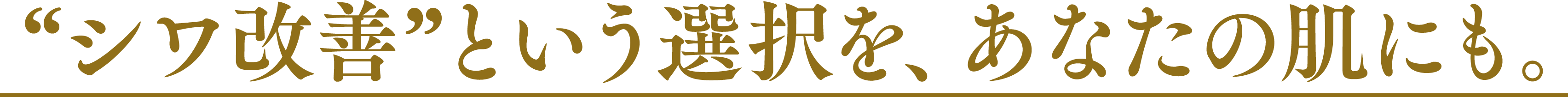 ”シワ改善”という選択を、あなたの肌にも。