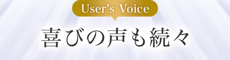 User’s Voice 喜びの声も続々