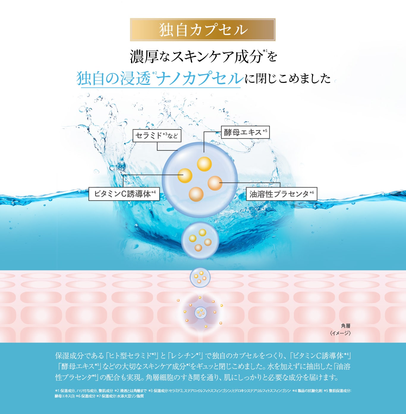 Shirosae 濃厚なスキンケア成分を独自の浸透ナノカプセルに閉じこめました