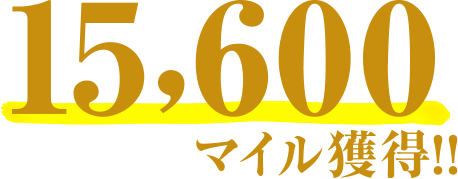 15,600マイル獲得