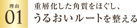 理由01 重層化した角質をほぐし、うるおいルートを整える