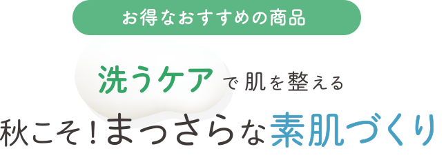 お得なおすすめの商品 洗うケアで肌を整える秋こそ！まっさらな素肌づくり