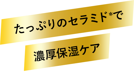たっぷりのセラミド*で 濃厚保湿ケア *保湿成分