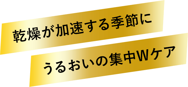 乾燥が加速する季節に うるおいの集中Wケア